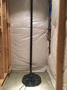 Example of a sump pump installation